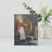 "Portret van een Welsh Lady Spinning Wool" Briefkaart (Staand voorkant)