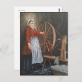 "Portret van een Welsh Lady Spinning Wool" Briefkaart (Voorkant / Achterkant)