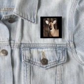 Portret van een witstaarthert doe in het wild vierkante button 5,1 cm (In situ)