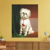  portret van een witte hond canvas afdruk (Insitu (Woonkamer))