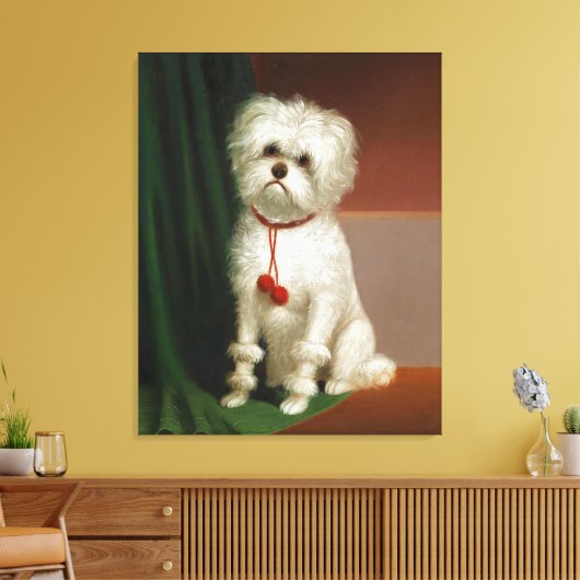 portret van een witte hond canvas afdruk (Insitu (Woonkamer))