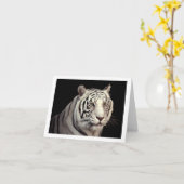 Portret van een Witte Tijger van Bengalen Kaart (Gele Bloem)