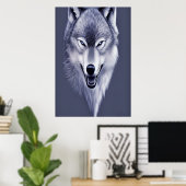 Portret van een wolf | AI Art Poster (Thuiskantoor)