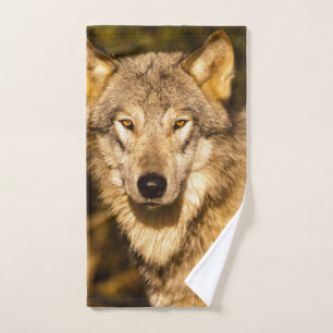 Portret van een Wolf Bath Towel-set Bad Handdoek