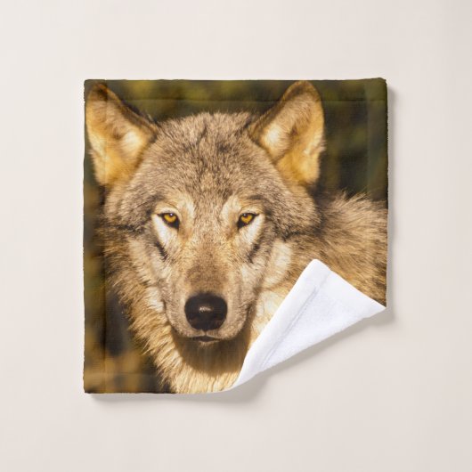 Portret van een Wolf Bath Towel-set Bad Handdoek (Wasdoekje)