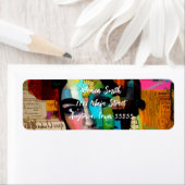 Portret van een Woman Gemengde Media Kleurrijke Co Etiket (Insitu)