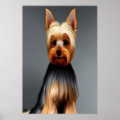 Portret van een Yorkshire Terrier | AI Art Poster (Voorkant)