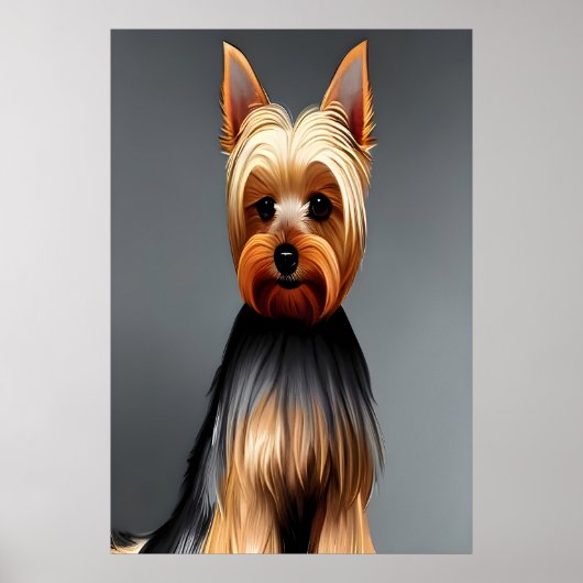 Portret van een Yorkshire Terrier | AI Art Poster (Voorkant)