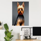 Portret van een Yorkshire Terrier | AI Art Poster (Thuiskantoor)