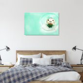 Portret van een zegel in water canvas afdruk (Insitu (Slaapkamer))