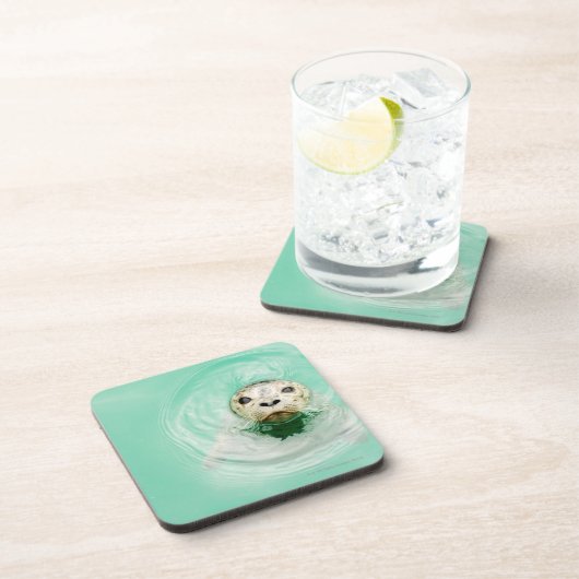 Portret van een zegel in water drankjes onderzetter (Rechterzijde)