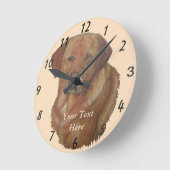 portret van een zeldzame rode gouden labrador ronde klok (Hoek)