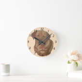 portret van een zeldzame rode gouden labrador ronde klok (Huis)