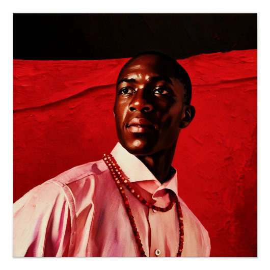 Portret van een zelfverzekerd Man in roze Shirt me Perfect Poster (Voorkant)