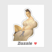 Portret van een zittende vrouw sticker (Vel)