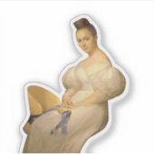 Portret van een zittende vrouw sticker (Voorkant)