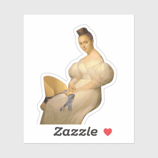 Portret van een zittende vrouw sticker (Vel)