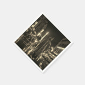 Portret van een zwart man in regenjas papieren ser servet (Hoek)