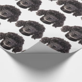 Portret van een zwarte poedel cadeaupapier (Hoek)