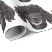 Portret van een zwarte poedel cadeaupapier (Rol Hoek)