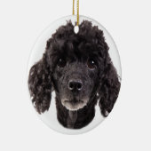 Portret van een zwarte poedel keramisch ornament (Rechts)