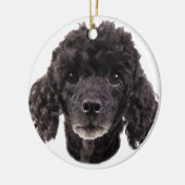 Portret van een zwarte poedel keramisch ornament (Links)