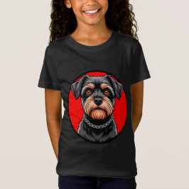 Portret van een zwarte terriër t-shirt