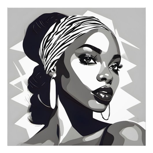 Portret van een zwarte vrouw foto afdruk (Voorkant)