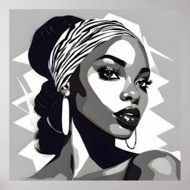Portret van een zwarte vrouw poster