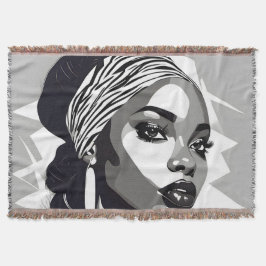 Portret van een zwarte vrouwen deken