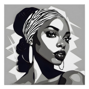 Portret van een zwarte vrouwen perfect poster