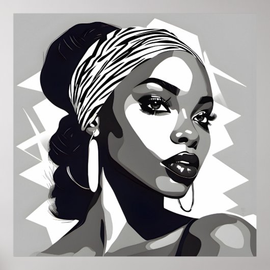 Portret van een zwarte vrouwen poster (Voorkant)