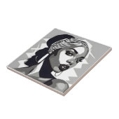 Portret van een zwarte vrouwen tegeltje (Zijkant)