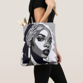 Portret van een zwarte vrouwen tote bag (Dichtbij)