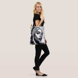 Portret van een zwarte vrouwen tote bag