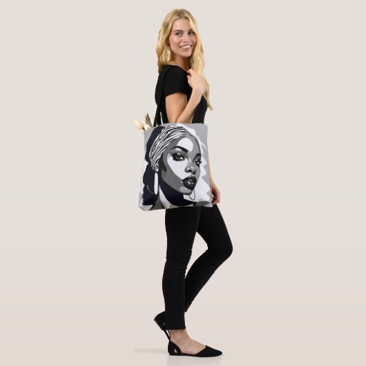 Portret van een zwarte vrouwen tote bag (Op model)