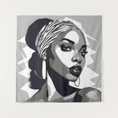 Portret van een zwarte vrouwen wandkleed (Voorkant)