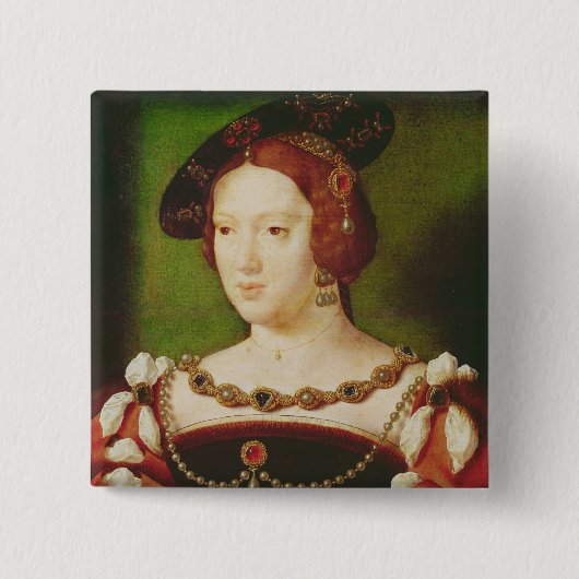 Portret van Eleanor van Hapsbourg Vierkante Button 5,1 Cm (Voorkant)