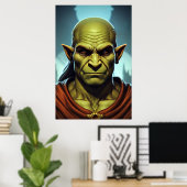 Portret van Elf of c hybride man | AI Art. Poster (Thuiskantoor)