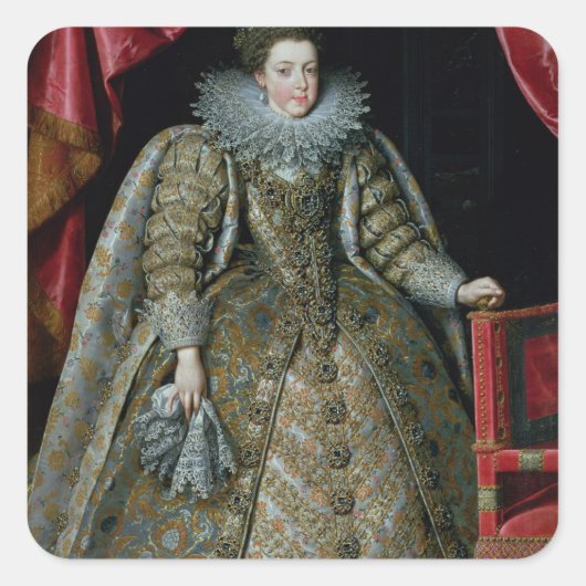 Portret van Elisabeth van Frankrijk 1615 Vierkante Sticker (Voorkant)