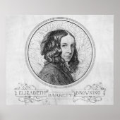Portret van Elizabeth Barrett Browning Poster (Voorkant)
