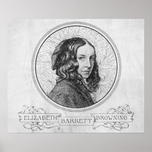 Portret van Elizabeth Barrett Browning Poster (Voorkant)