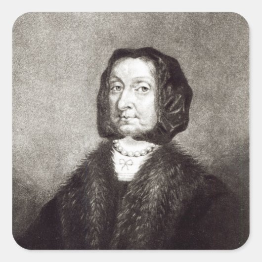 Portret van Elizabeth Cromwell Vierkante Sticker (Voorkant)