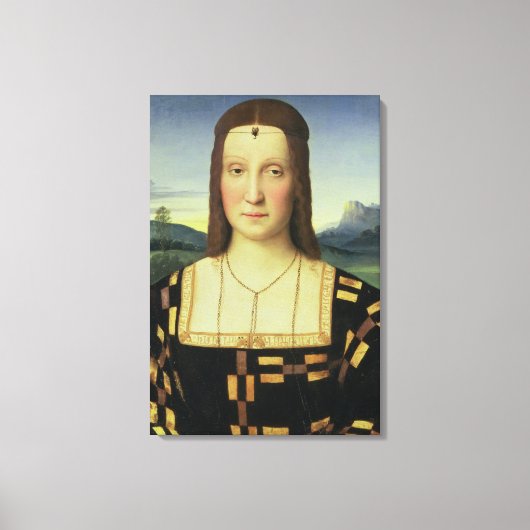 Portret van Elizabeth Gonzaga, c.1504 (olie op rui Canvas Afdruk (Voorkant)