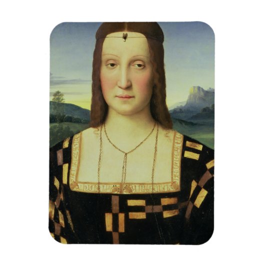 Portret van Elizabeth Gonzaga, c.1504 (olie op rui Magneet (Verticaal)