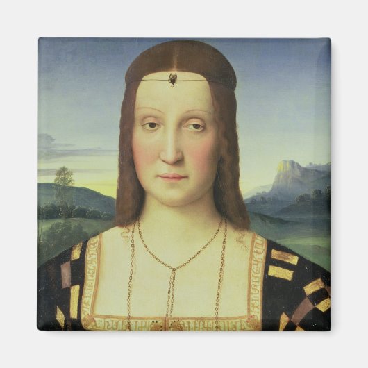 Portret van Elizabeth Gonzaga, c.1504 (olie op rui Magneet (Voorkant)