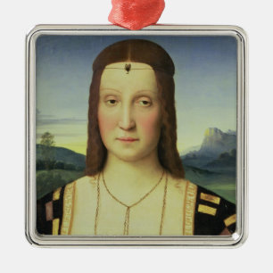Portret van Elizabeth Gonzaga, c.1504 (olie op rui Metalen Ornament