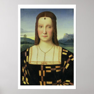 Portret van Elizabeth Gonzaga, c.1504 (olie op rui Poster