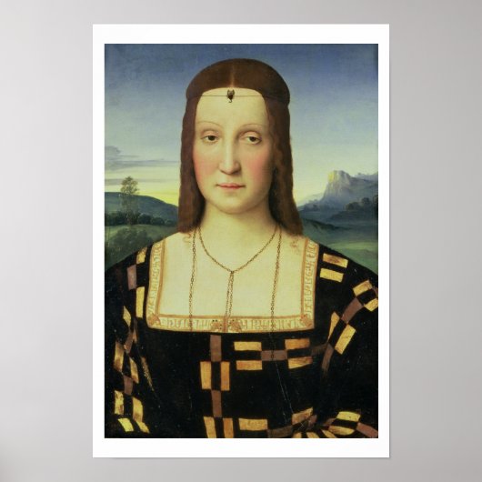 Portret van Elizabeth Gonzaga, c.1504 (olie op rui Poster (Voorkant)