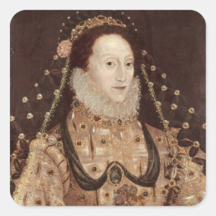 Portret van Elizabeth I c.1575-80 Vierkante Sticker